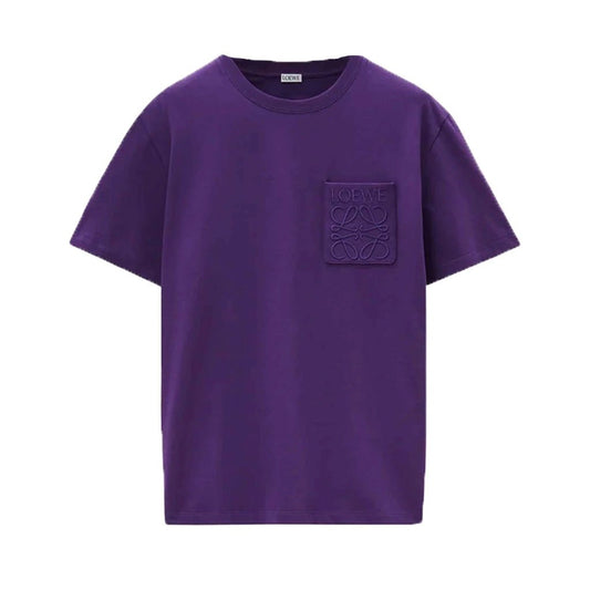 [Loewe] Pocket Tonal Logo Relaxed Fit T-ShirtT-ShirtsLoeweDPUS Designer Outlet0011107519CyclamenS[Loewe] Pocket Tonal Logo Relaxed Fit T-Shirt