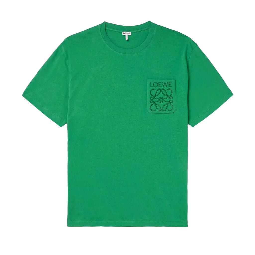 [Loewe] Pocket Tonal Logo Relaxed Fit T-ShirtT-ShirtsLoeweDPUS Designer Outlet0011107635GreenS[Loewe] Pocket Tonal Logo Relaxed Fit T-Shirt
