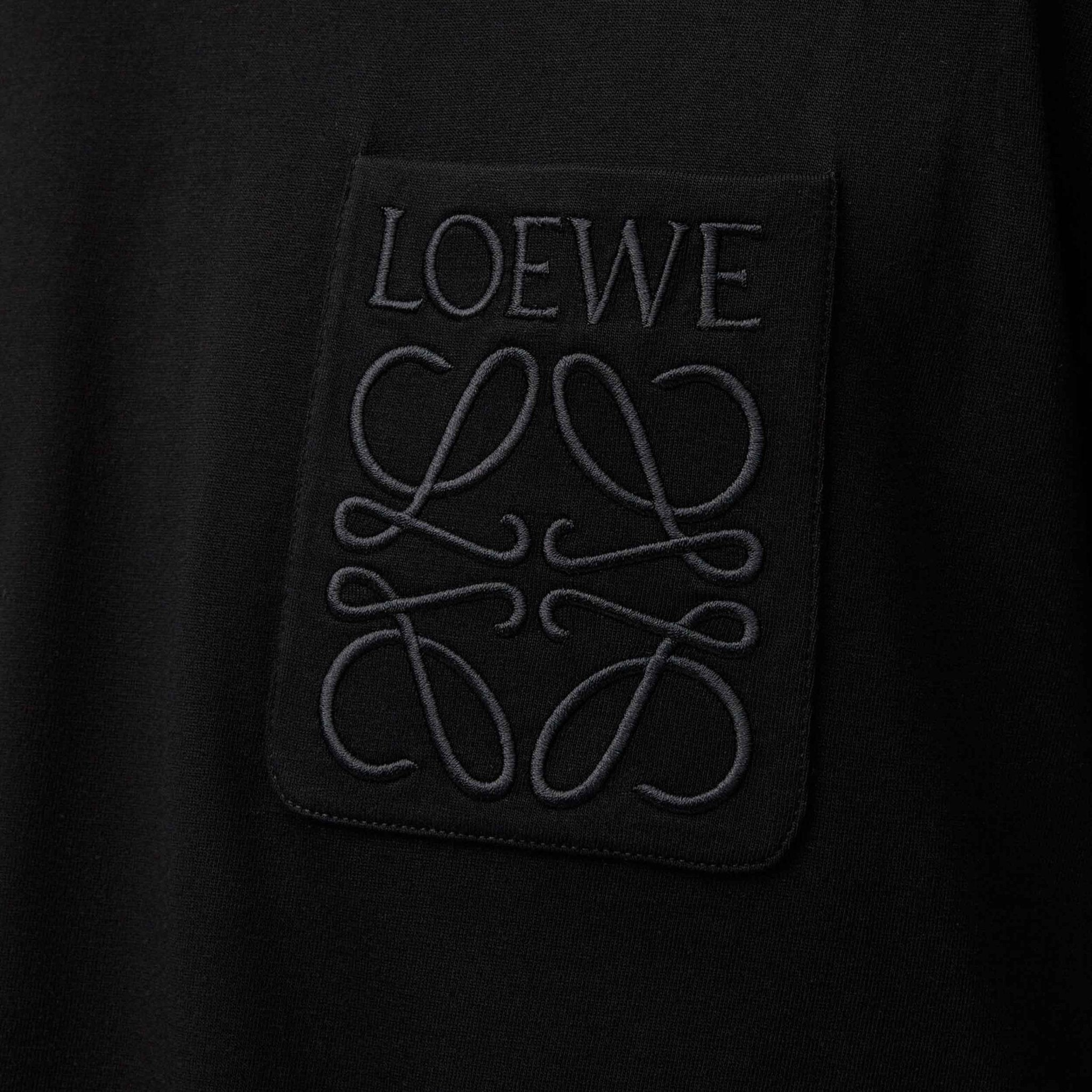 Loewe Relaxed Fit Tonal Pocket Logo T-Shirt in Black