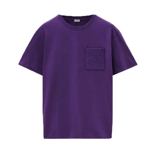 Loewe Relaxed Fit Tonal Pocket Logo T-Shirt in Cyclamen