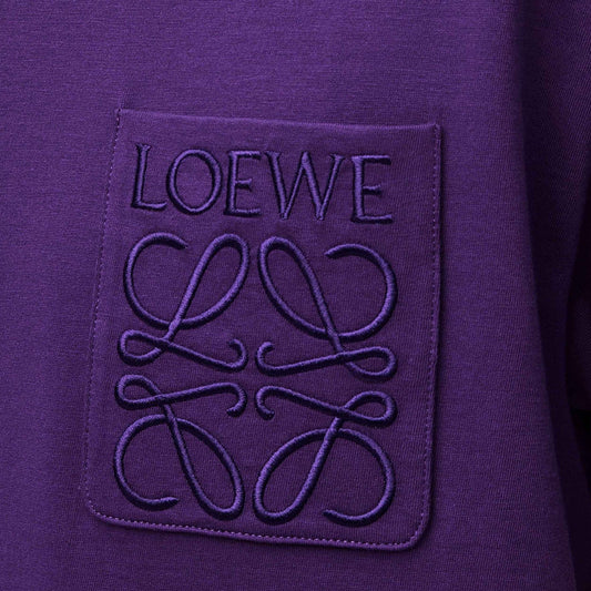 Loewe Relaxed Fit Tonal Pocket Logo T-Shirt in Cyclamen