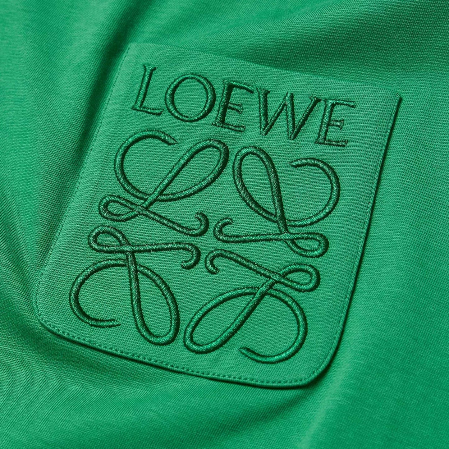 Loewe Relaxed Fit Tonal Pocket Logo T-Shirt in Tennis Green