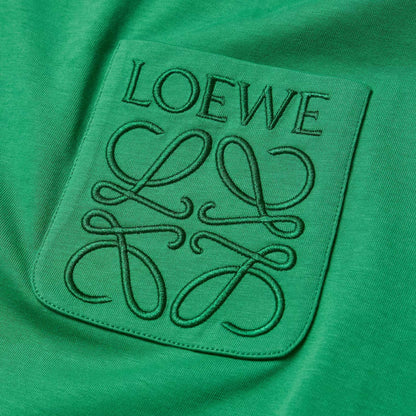 Loewe Relaxed Fit Tonal Pocket Logo T-Shirt in Tennis Green