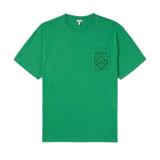 Loewe Relaxed Fit Tonal Pocket Logo T-Shirt in Tennis Green