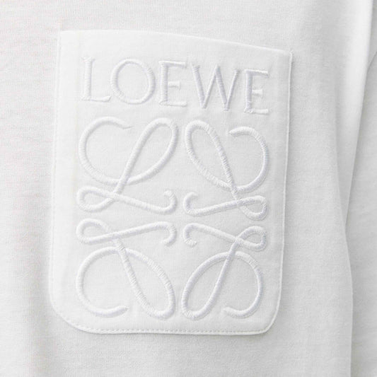 Loewe Relaxed Fit Tonal Pocket Logo T-Shirt in White