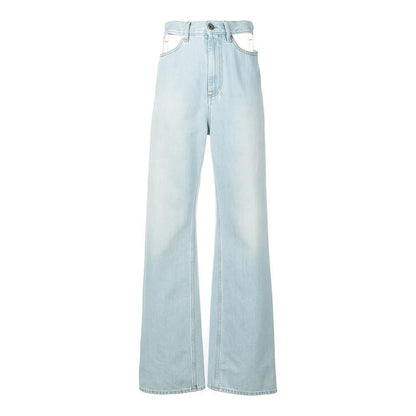 Maison Margiela Cutout High Rise Wide Leg JeansPantsMaison MargielaDPUS Designer Outlet8052707350041BlueIT38Maison Margiela Cutout High Rise Wide Leg Jeans