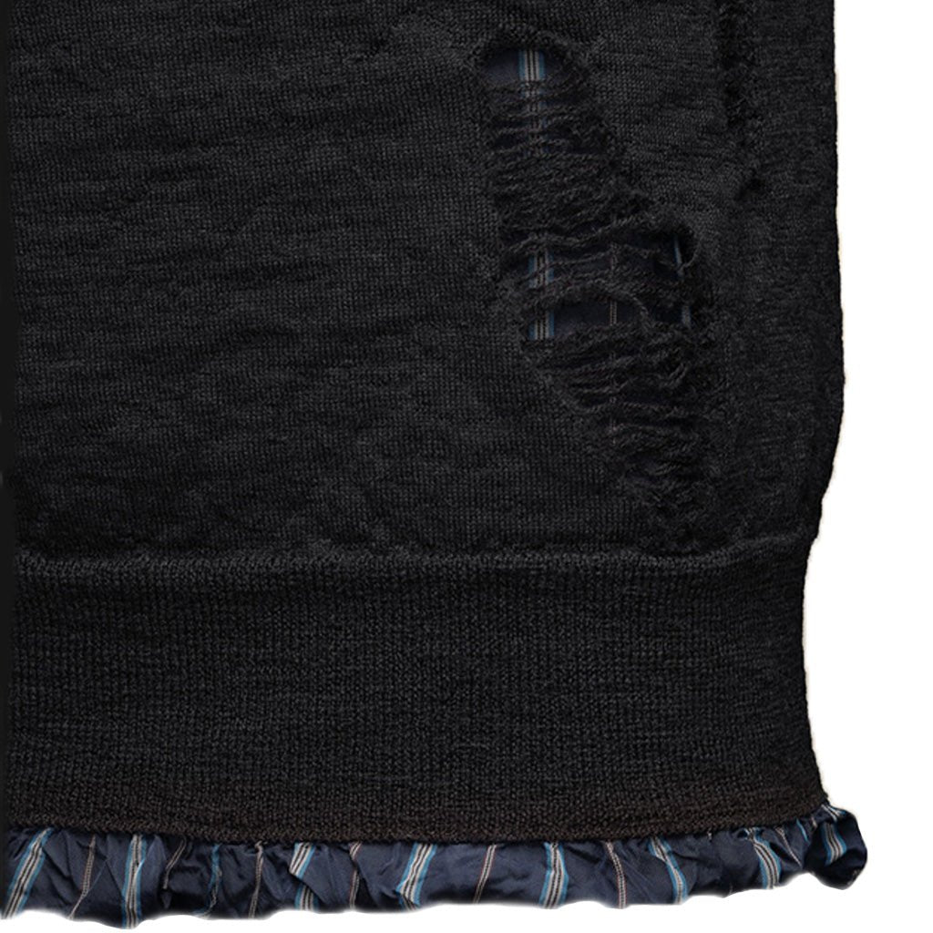 Maison Margiela Distressed Sleeveless Sweater CharcoalTopMaison MargielaDPUS Designer Outlet8054326436144BlackMMaison Margiela Distressed Sleeveless Sweater Charcoal