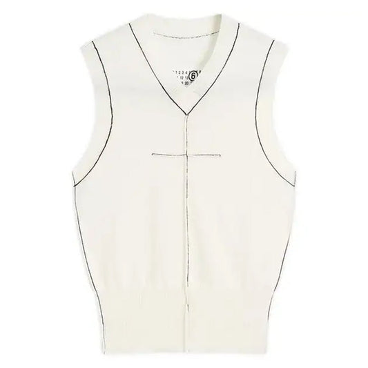 Maison Margiela Knitted VestTopMaison MargielaDPUS Designer Outlet8059039007520WhiteMMaison Margiela Knitted Vest