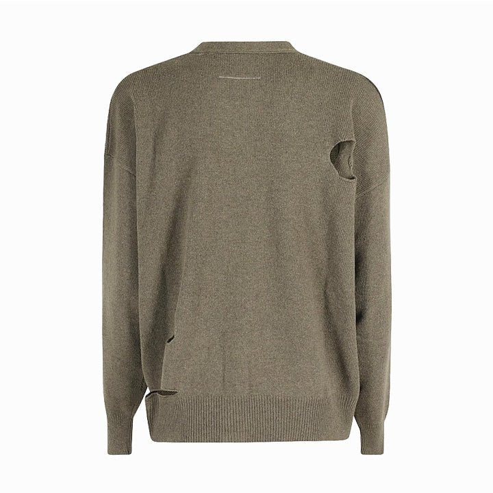 Maison Margiela MM6 Signature Numbers Motif V - Neck Cardigan KhakiCardiganMaison MargielaDPUS Designer Outlet8059039217578KhakiMMaison Margiela MM6 Signature Numbers Motif V - Neck Cardigan Khaki