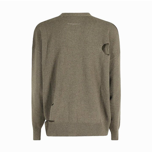 Maison Margiela MM6 Signature Numbers Motif V - Neck Cardigan KhakiCardiganMaison MargielaDPUS Designer Outlet8059039217578KhakiMMaison Margiela MM6 Signature Numbers Motif V - Neck Cardigan Khaki