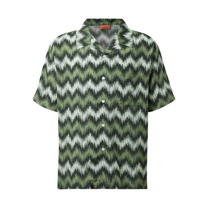 Missoni Disturbed Frequency Zigzag Bowling ShirtShirtMissoniDPUS Designer Outlet8053147487229GreenSMissoni Disturbed Frequency Zigzag Bowling Shirt