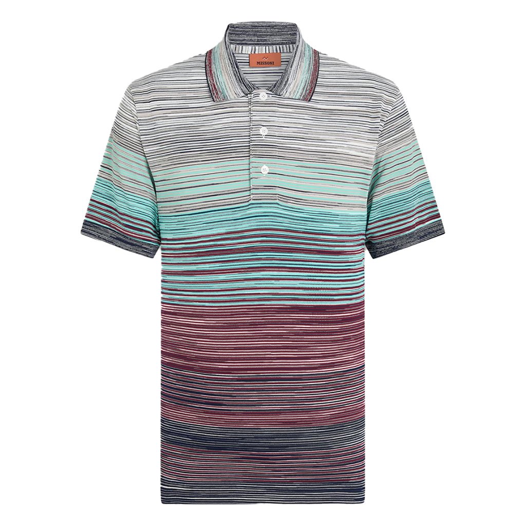 Missoni Shaded Slub Polo ShirtPolosMissoniDPUS Designer Outlet8053147214689Red/BlueMMissoni Shaded Slub Polo Shirt