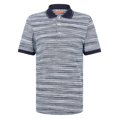 Missoni Striped Contrast Collar Polo Shirt Space DyedT-ShirtMissoniDPUS Designer OutletUC22W201-BJ001G-F701A-S8051575599378Navy/WhiteSMissoni Striped Contrast Collar Polo Shirt Space Dyed