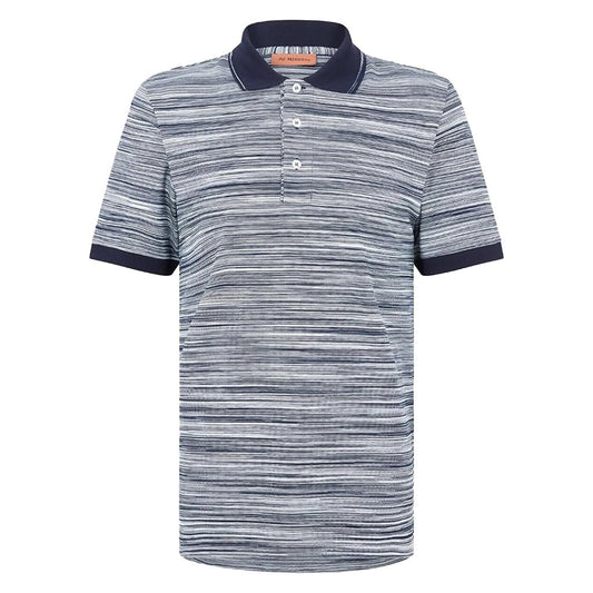Missoni Striped Contrast Collar Polo Shirt Space DyedT-ShirtMissoniDPUS Designer OutletUC22W201-BJ001G-F701A-S8051575599378Navy/WhiteSMissoni Striped Contrast Collar Polo Shirt Space Dyed