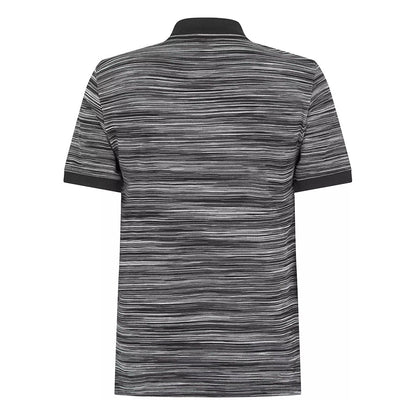 Missoni Striped Contrast Collar Polo ShirtPolosMissoniDPUS Designer Outlet8051575599385Space Dyed Black WhiteSMissoni Striped Contrast Collar Polo Shirt