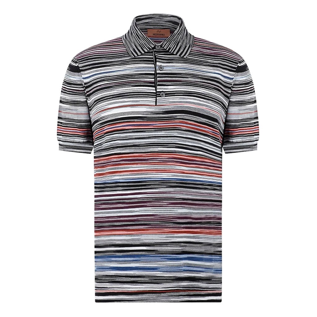 Missoni Striped Short Sleeved Polo ShirtPolosMissoniDPUS Designer OutletUS23W201-BK012Q-SM8YS-528051575853586BlackIT52Missoni Striped Short Sleeved Polo Shirt