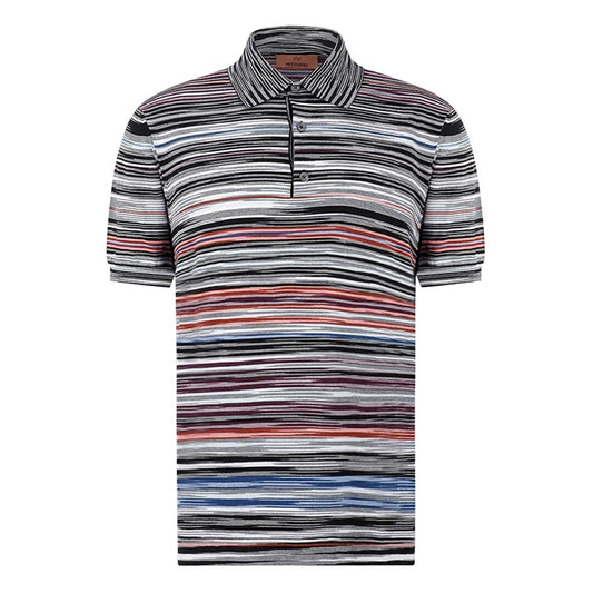 Missoni Striped Short Sleeved Polo ShirtPolosMissoniDPUS Designer OutletUS23W201-BK012Q-SM8YS-528051575853586BlackIT52Missoni Striped Short Sleeved Polo Shirt