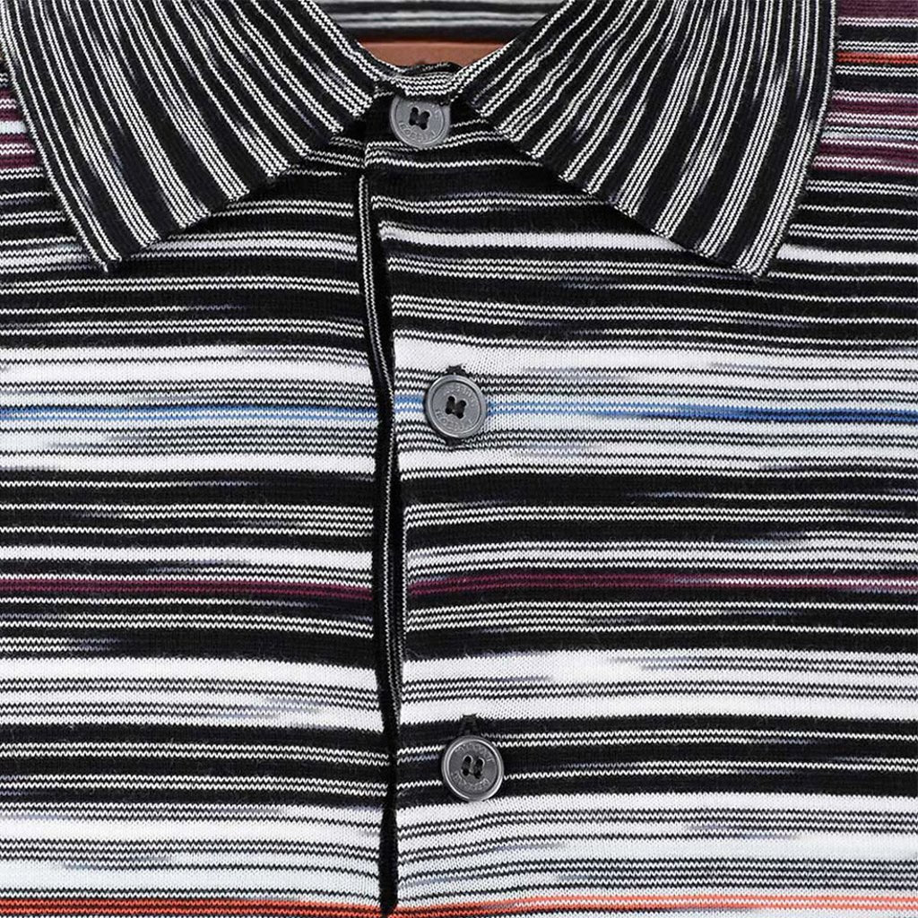 Missoni Striped Short Sleeved Polo ShirtPolosMissoniDPUS Designer OutletUS23W201-BK012Q-SM8YS-528051575853586BlackIT52Missoni Striped Short Sleeved Polo Shirt