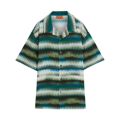 Missoni Zig Zag Bowling ShirtShirtsMissoniDPUS Designer Outlet8053147214771GreenMMissoni Zig Zag Bowling Shirt