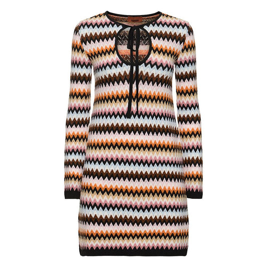 Missoni Zigzag Keyhole Wool Mini DressDressesMissoniDPUS Designer Outlet8053147117331MultiIT40Missoni Zigzag Keyhole Wool Mini Dress
