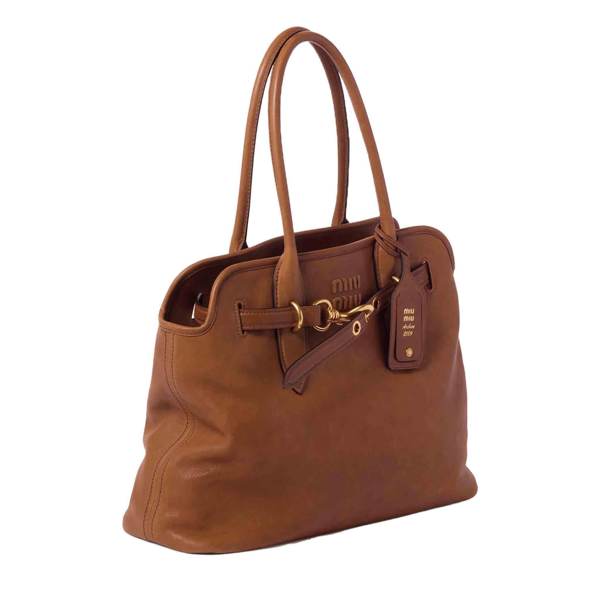 Miu Miu Aventure Leather Medium Bag in TanBagsMiu MiuDPUS Designer Outlet154497115867Miu Miu Aventure Leather Medium Bag in Tan