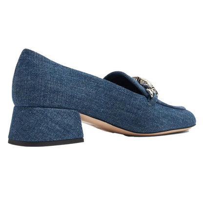 Miu Miu Cystal Embellished Denim Mule