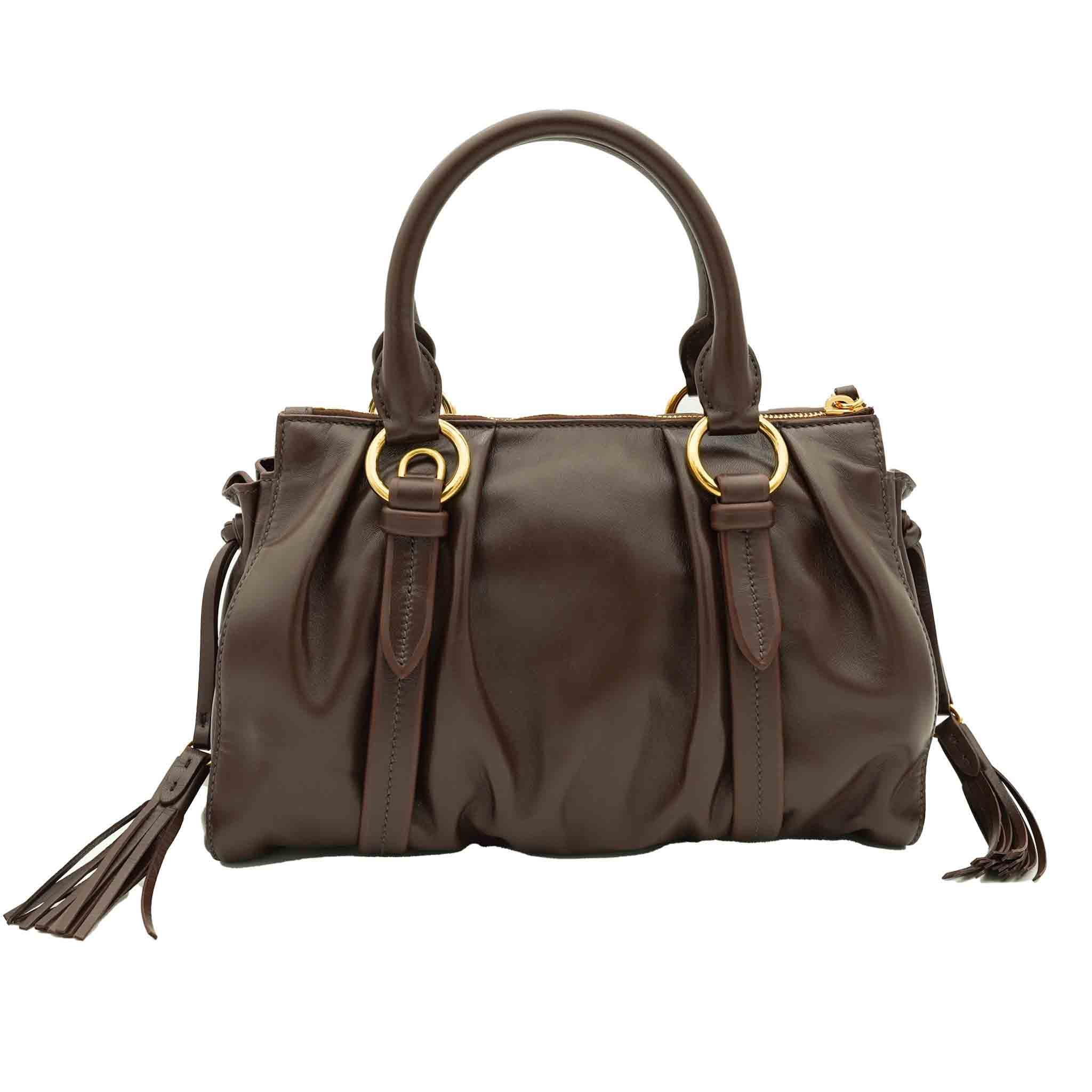 Miu Miu Joie Bag in Nappa Brown LeatherBagsMiu MiuDPUS Designer Outlet8059651711201Miu Miu Joie Bag in Nappa Brown Leather