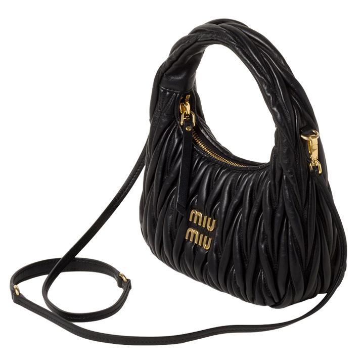 Miu Miu Wander Matelassé Nappa Leather HoboBagsMiu MiuDPUS Designer Outlet1541222048368050242532038BlackMiu Miu Wander Matelassé Nappa Leather Hobo