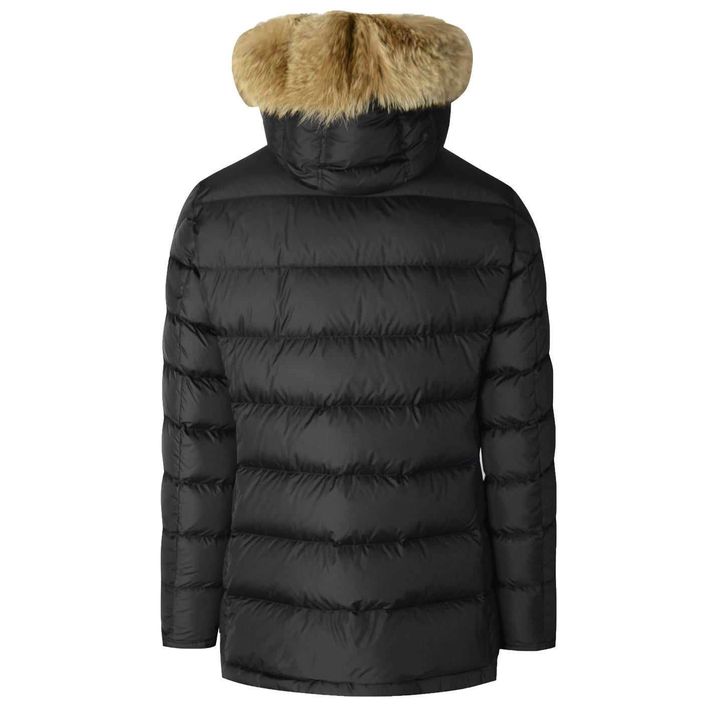 Moncler Men's Clunye Hooded Mid-Length Down Jacket in Black – DPUS
