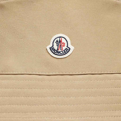 Moncler Cotton Blend Bucket Hat in Beige