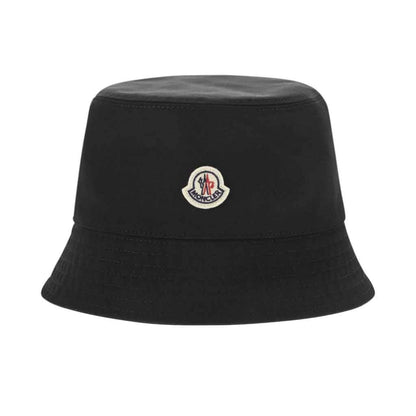 Moncler Cotton Blend Bucket Hat in Black