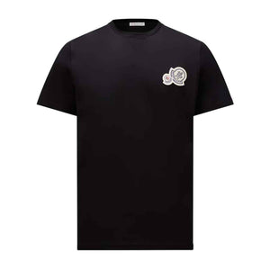 Moncler Double Logo Patch Cotton T-Shirt in BlackT-ShirtsMonclerDPUS Designer OutletSMoncler Double Logo Patch Cotton T-Shirt in Black