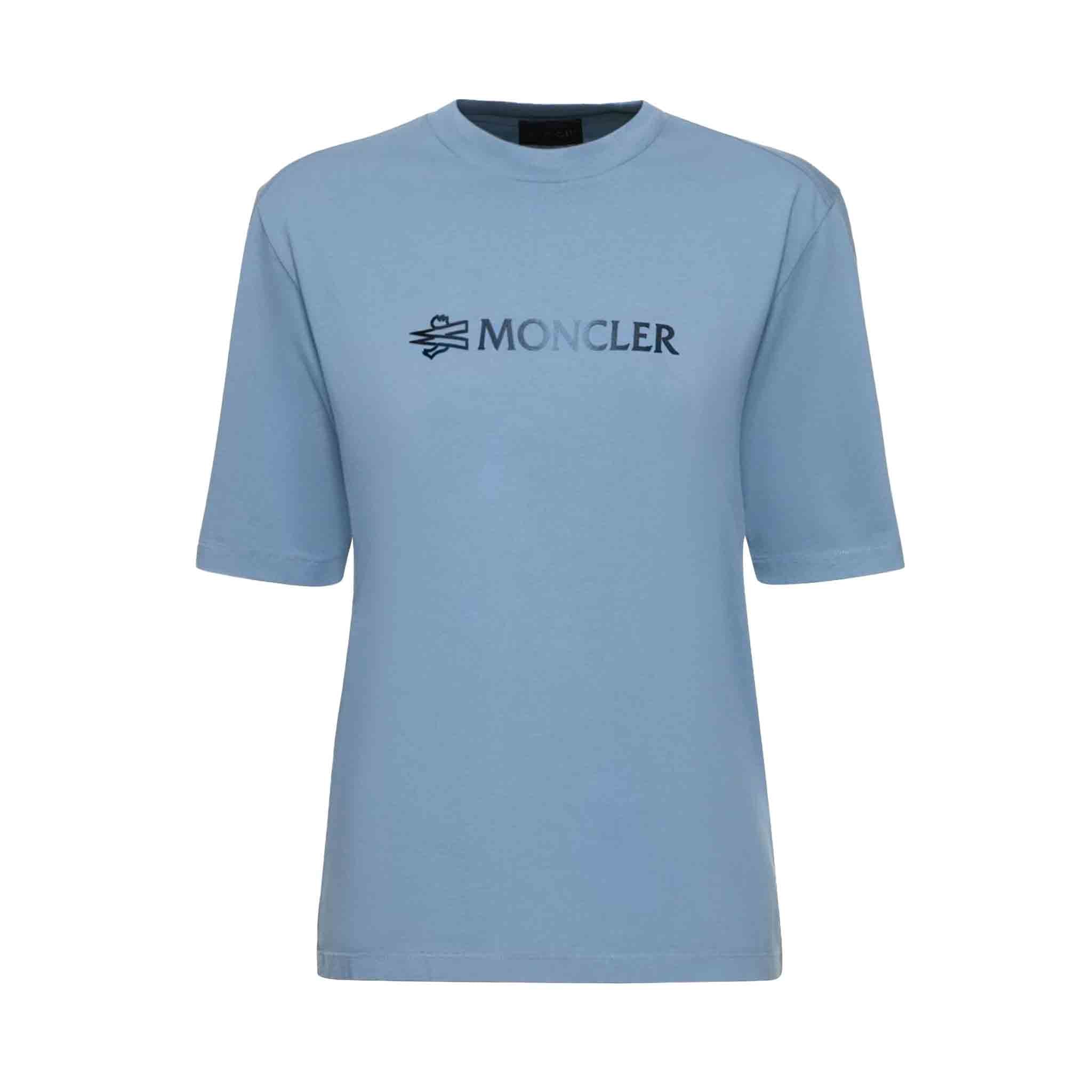 Moncler Grenoble Ladies Powder Blue Logo T-ShirtT-ShirtsMonclerDPUS8053875501686XSMoncler Grenoble Ladies Powder Blue Logo T-Shirt