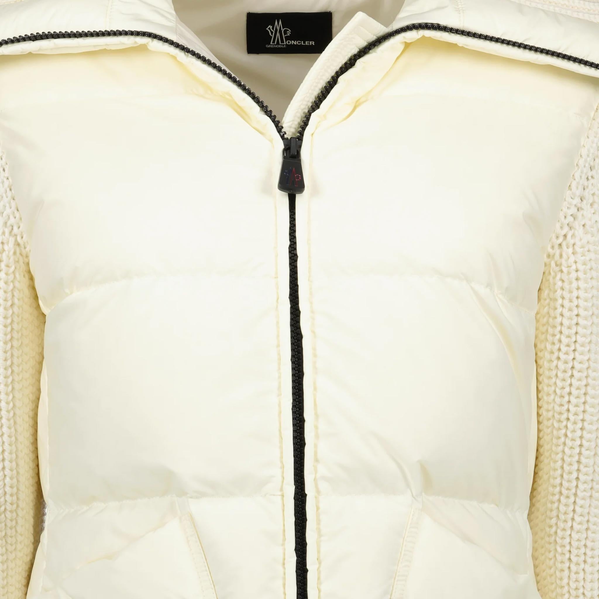 Moncler Grenoble Women's Padded Wool Zip - Up Cardigan in IvoryMonclerDPUS Designer Outlet203000890118053813258528SMoncler Grenoble Women's Padded Wool Zip - Up Cardigan in Ivory