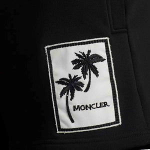 Moncler Ladies Palm Motif Elasticated Waist Shorts in BlackShortsMonclerDPUS8057151354829SMoncler Ladies Palm Motif Elasticated Waist Shorts in Black