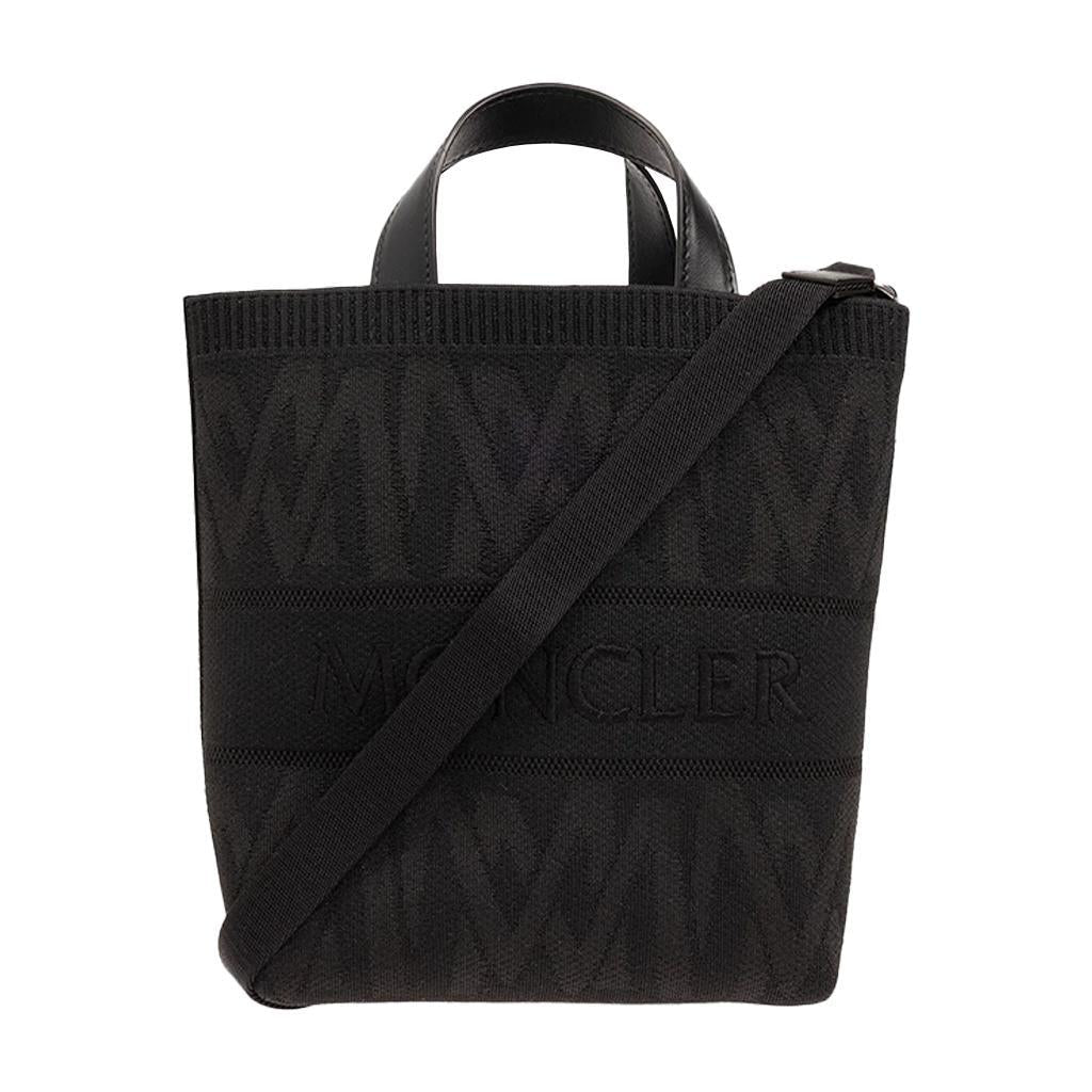 Moncler Logo Jacquard Knit Tote Bag in BlackMonclerDPUS Designer Outlet203001213738053875851729Moncler Logo Jacquard Knit Tote Bag in Black