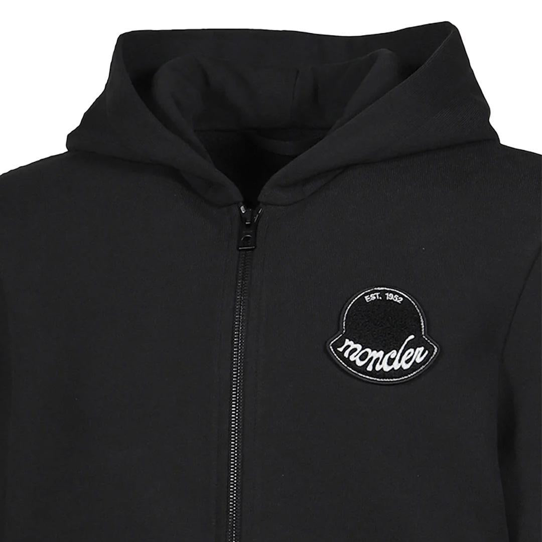 Moncler Men's Logo Patch Zipped Hoodie in BlackHoodies & Zip - UpsMonclerDPUS Designer Outlet8053813081218MMoncler Men's Logo Patch Zipped Hoodie in Black