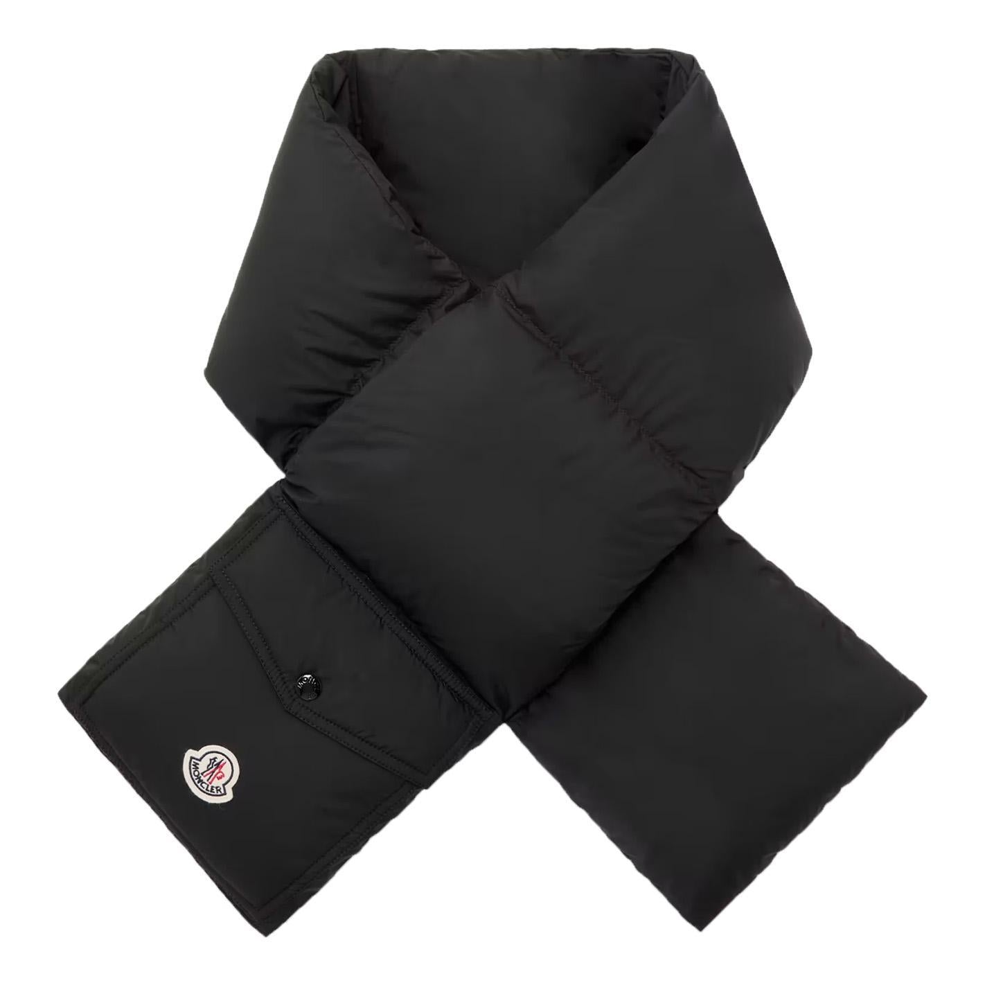 Moncler Padded Down Packable Scarf in BlackScarvesMonclerDPUS Designer Outlet8053813380687Moncler Padded Down Packable Scarf in Black