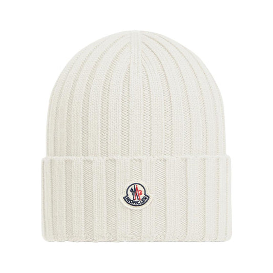Moncler Ribbed Beanie in WhiteHatsMonclerDPUS Designer Outlet8050592606601UNIMoncler Ribbed Beanie in White