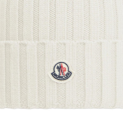 Moncler Ribbed Beanie in WhiteHatsMonclerDPUS Designer Outlet8050592606601UNIMoncler Ribbed Beanie in White