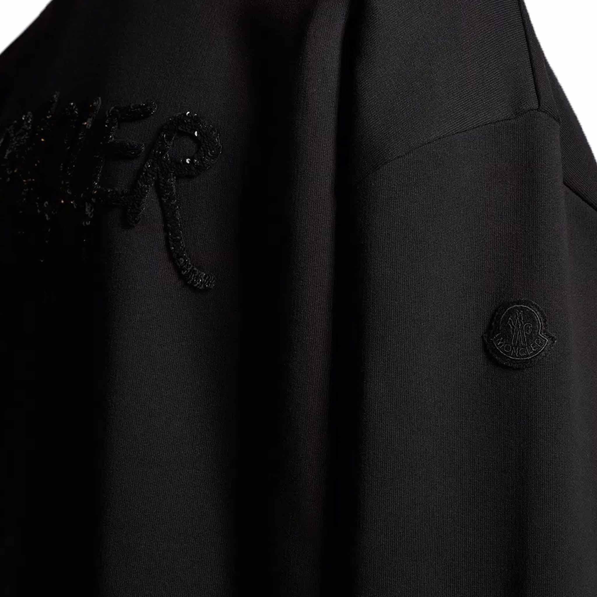 Moncler Sequin Logo Crewneck Sweatshirt in BlackMonclerDPUS Designer Outlet203001214578053875878764SMoncler Sequin Logo Crewneck Sweatshirt in Black