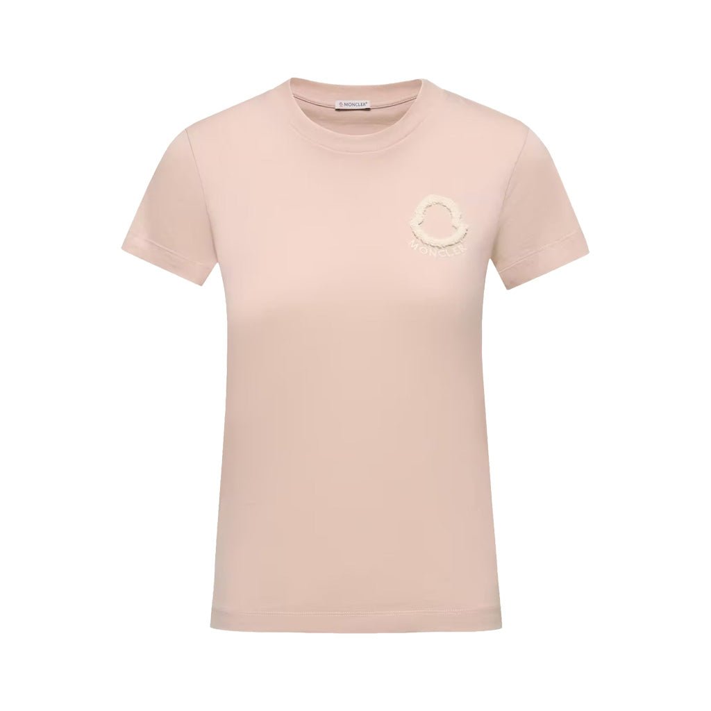 Moncler Women's Embroidered Logo Cotton T-ShirtT-ShirtMonclerDPUS Designer OutletL10938C0006189AUO-51V-S8053819374208RoseSMoncler Women's Embroidered Logo Cotton T-Shirt