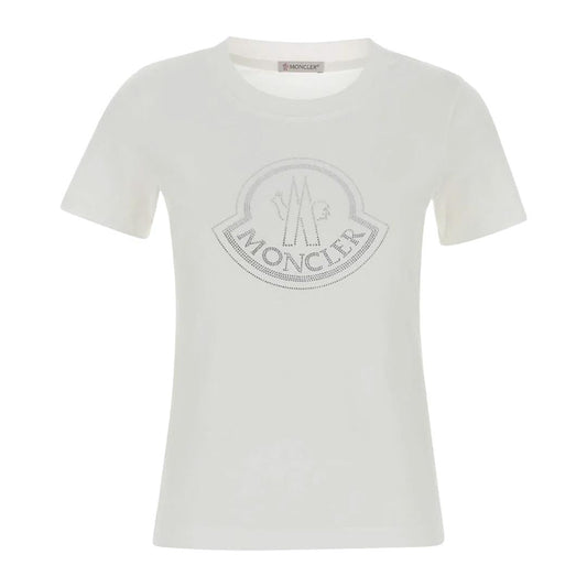 Moncler Women's Logo Embellished T-Shirt in WhiteT-ShirtsMonclerDPUS Designer Outlet8050592982095XSMoncler Women's Logo Embellished T-Shirt in White