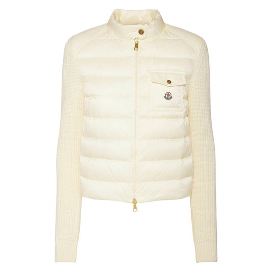 Moncler Women's Padded Cardigan in IvoryMonclerDPUS Designer Outlet203001215208053813302832SMoncler Women's Padded Cardigan in Ivory