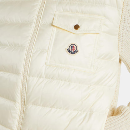 Moncler Women's Padded Cardigan in IvoryMonclerDPUS Designer Outlet203001215208053813302832SMoncler Women's Padded Cardigan in Ivory