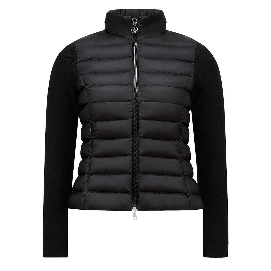 Moncler Women's Padded Wool Zip Cardigan in BlackCoats & JacketsMonclerDPUS Designer Outlet8050592340369XSMoncler Women's Padded Wool Zip Cardigan in Black