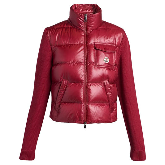 Moncler Women's Padded Zip-Up Wool CardiganKnitwearMonclerDPUS Designer OutletL10939B00023M7774-470-XS8053813635831PlumXSMoncler Women's Padded Zip-Up Wool Cardigan