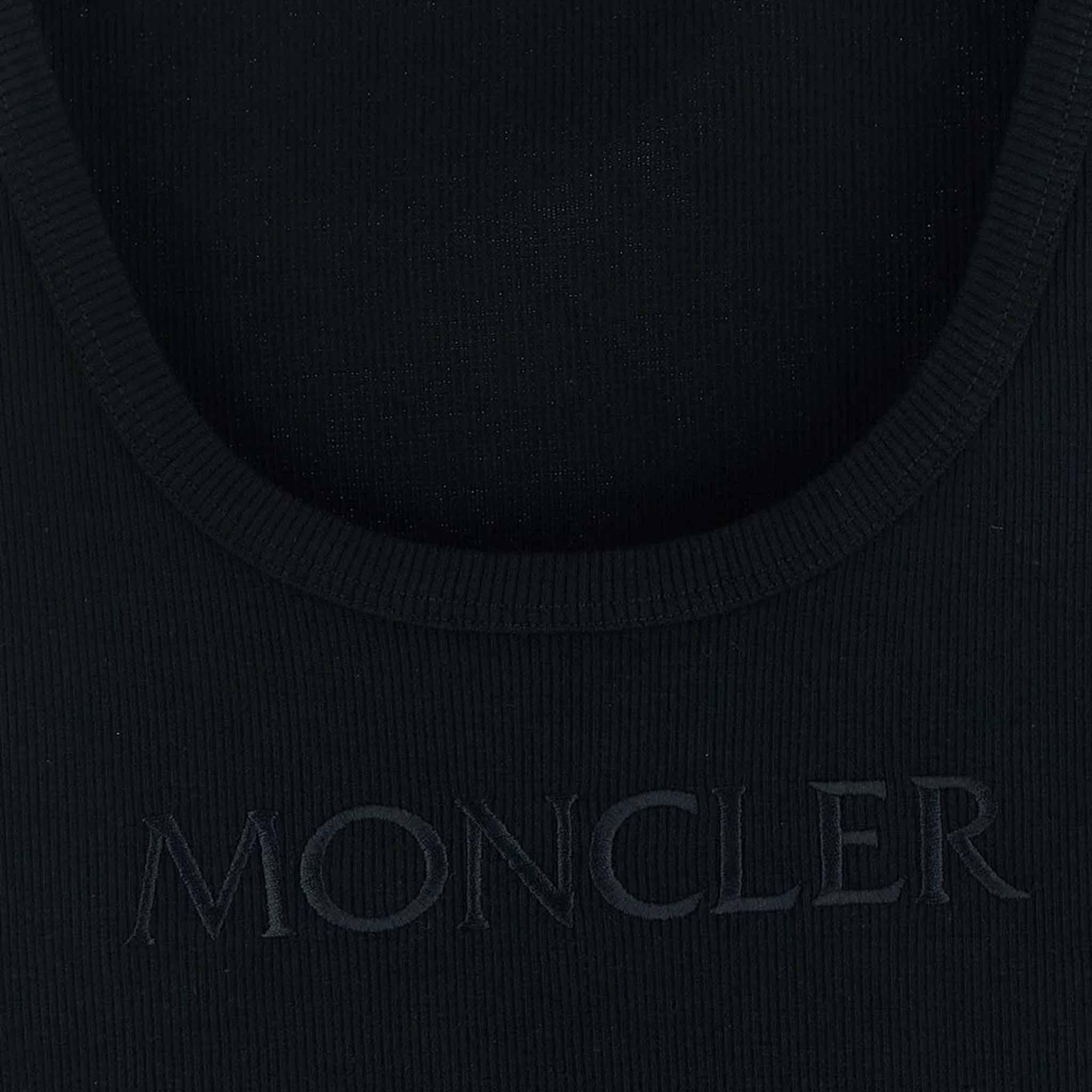 Moncler Women's Ribbed Logo Vest in BlackMonclerDPUS Designer Outlet203001214988055724460328SMoncler Women's Ribbed Logo Vest in Black