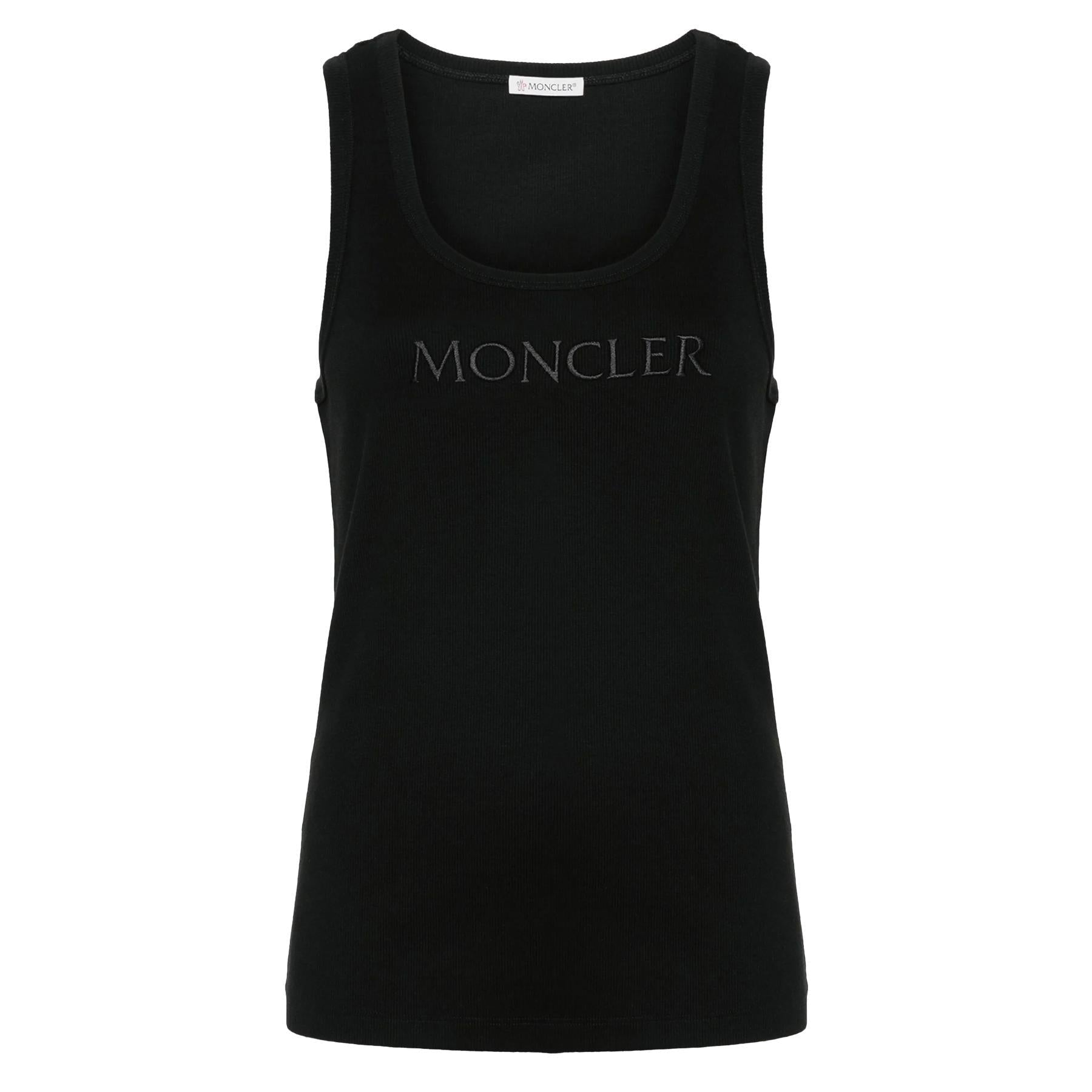 Moncler Women's Ribbed Logo Vest in BlackMonclerDPUS Designer Outlet203001214988055724460328SMoncler Women's Ribbed Logo Vest in Black