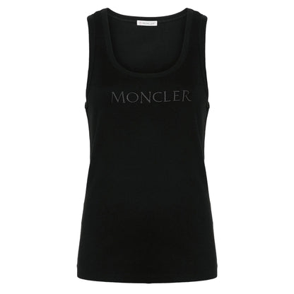 Moncler Women's Ribbed Logo Vest in BlackMonclerDPUS Designer Outlet203001214988055724460328SMoncler Women's Ribbed Logo Vest in Black